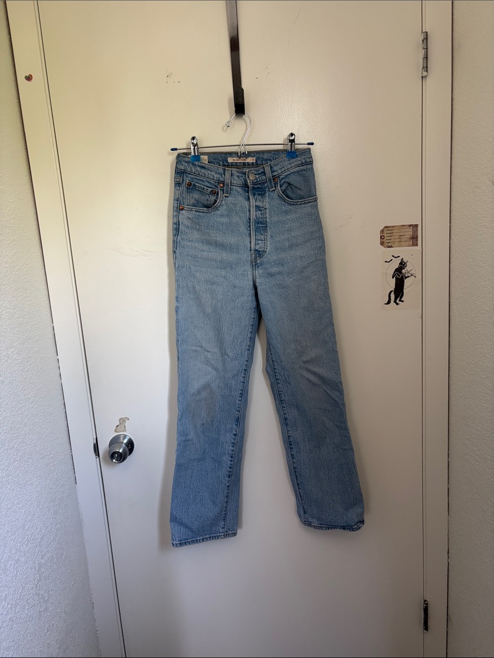 Ribcage straight blue jeans